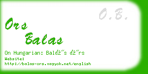 ors balas business card